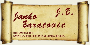 Janko Baratović vizit kartica